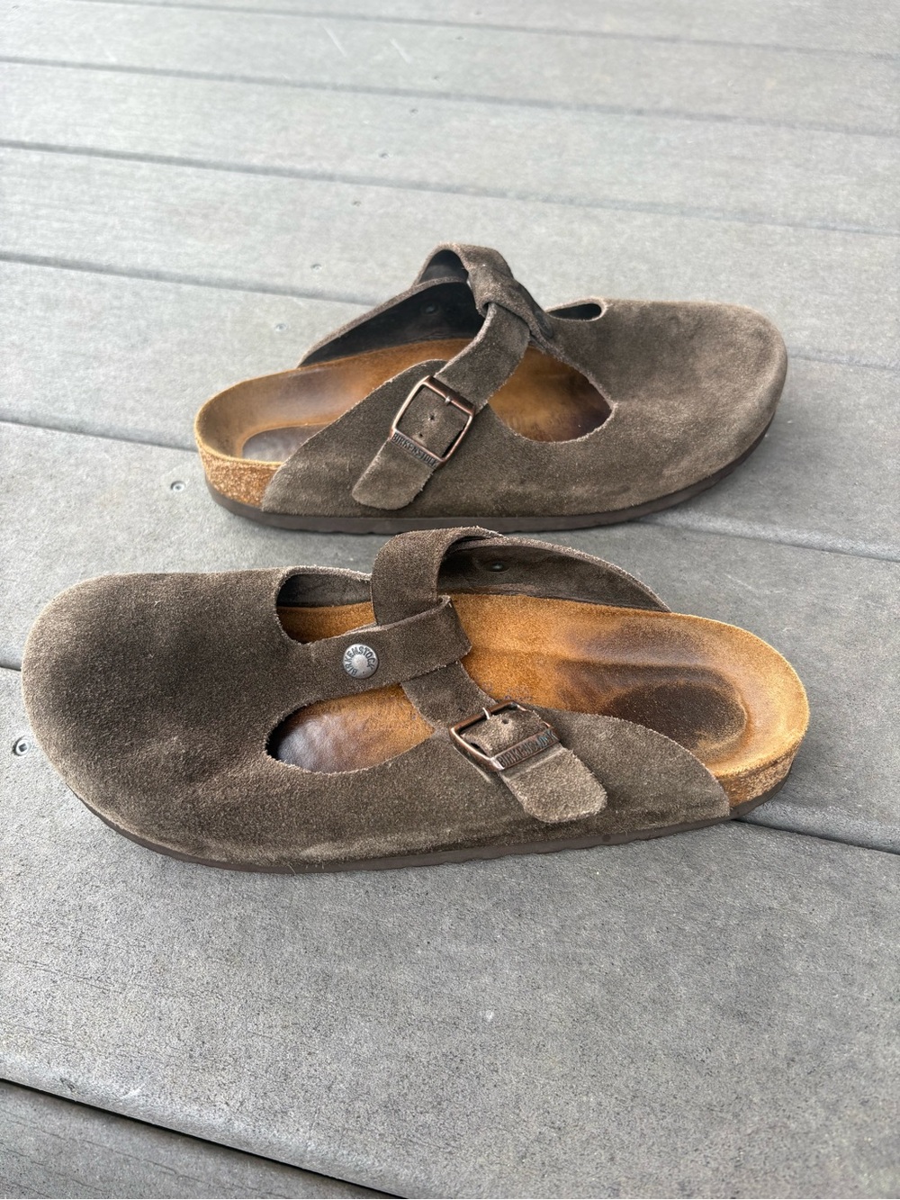 Women’s size 40 Birkenstock Mary Jane clogs Brown suede
